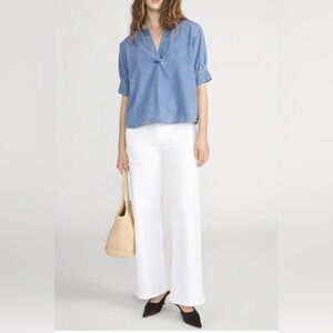 Frame Denim Bright White Wide-Leg Jeans